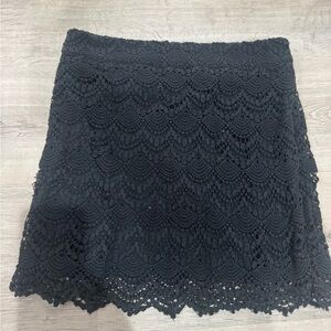 Forever 21 Black Lace Scalloped Mini Skirt
